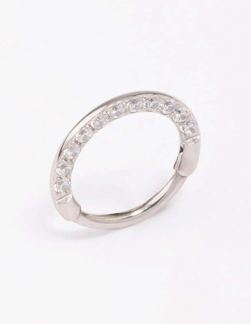 Surgical Steel Cubic Zirconia Clicker Earring 7mm