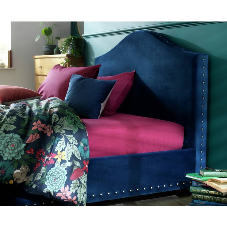 Habitat Cotton Rich 180 TC Plain Berry Fitted Sheet - Single