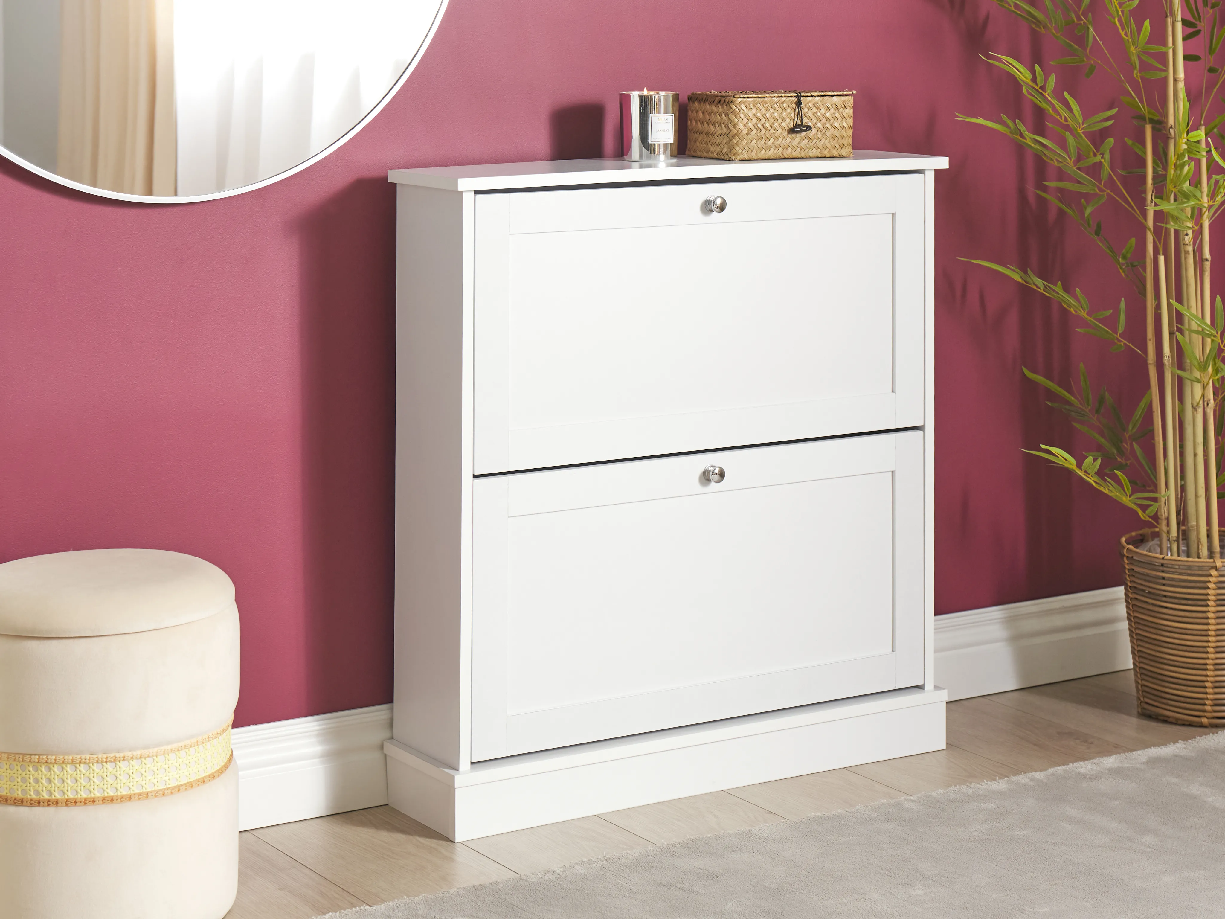 Shoe Storage Cabinet CHELAN White
