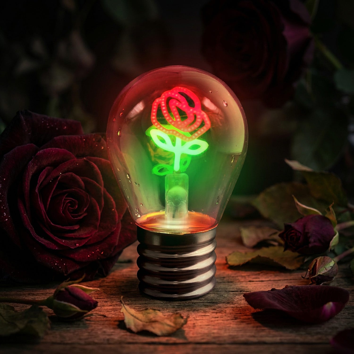 Lampadina decorativa Rosa LED ricaricabile
