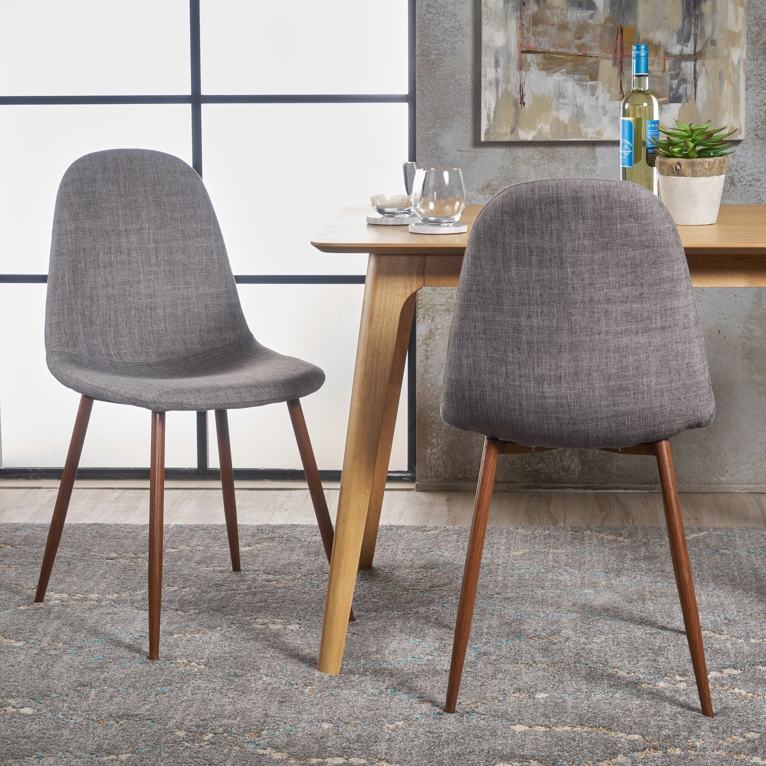Raina Mid-century Upholstered Dining Chairs (Set of 2) by Christopher Knight Home