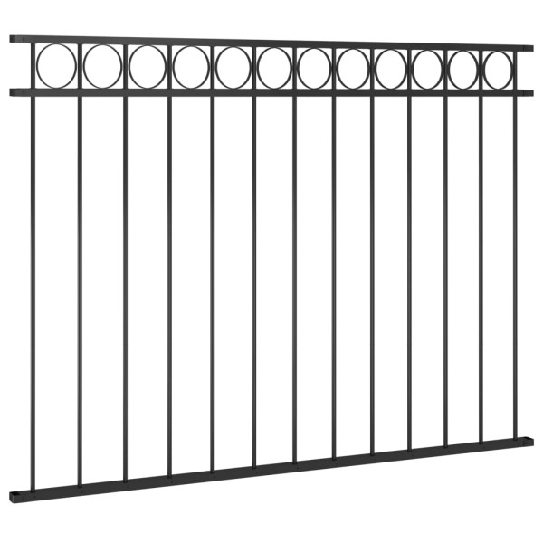 Panel Ogrodzeniowy Ogrodzenie Płot Malowana Proszkowo Stal 1,7x1,2 m Czarny