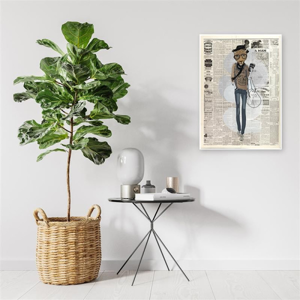 Feeby Obraz Lampart hipster artykuł w gazecie 40x60