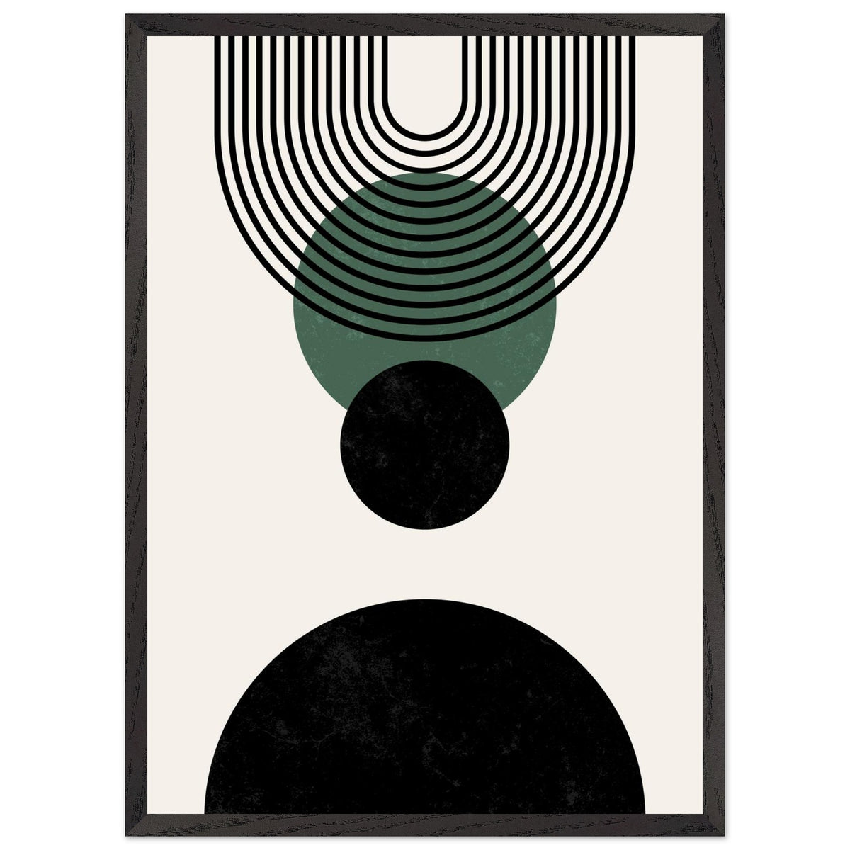 Artfulprints Poster met Lijst Boho wall art - Boho arches  - 50x70 cm - Zwart / Wit
