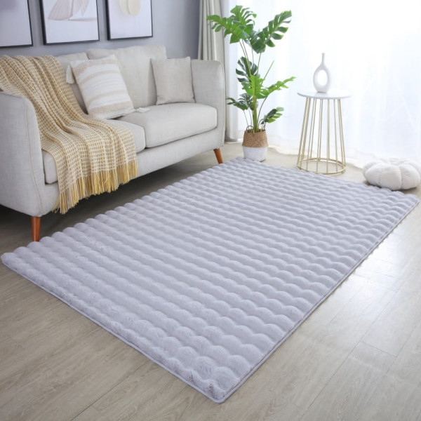 Dywan pluszowy Ambiance3D srebrny 80 cm x 250 cm