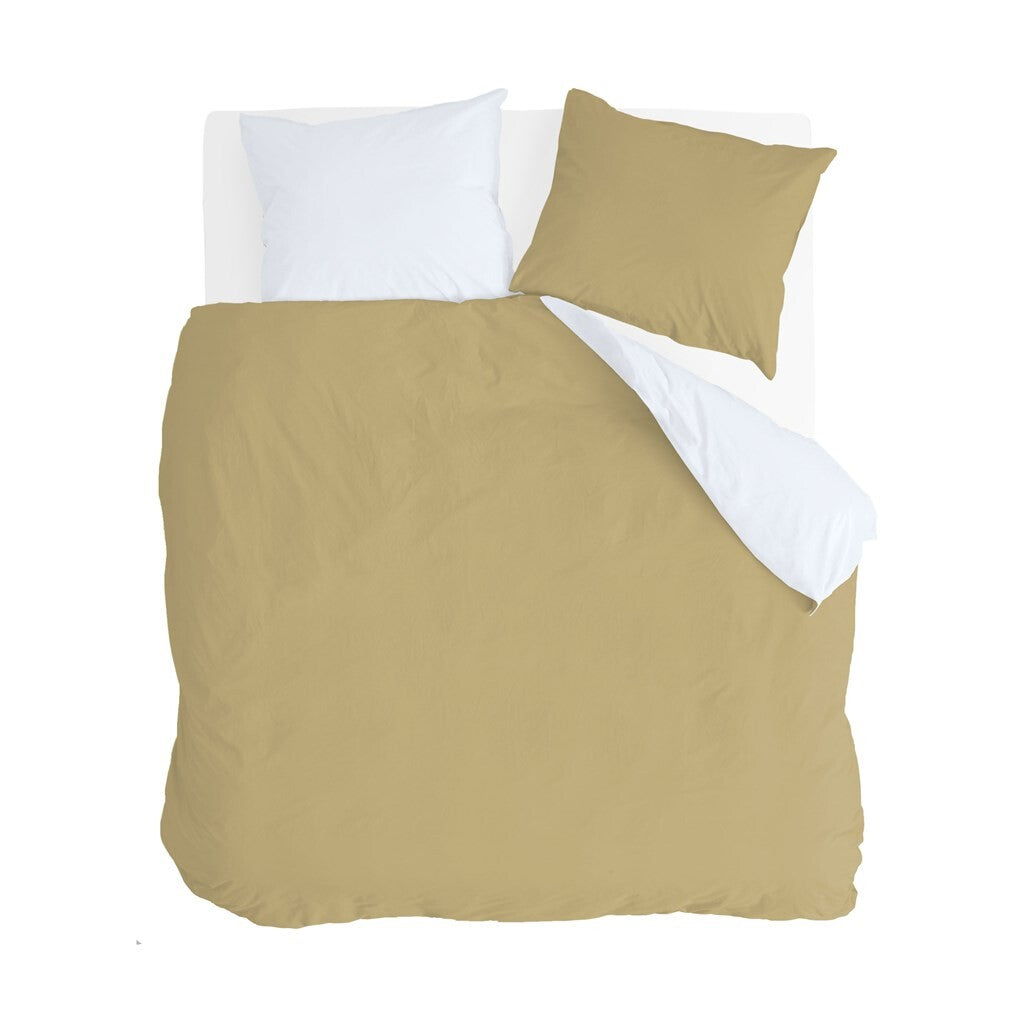 Byrklund - Dekbedovertrek Side Way - 240x220 cm - Okergeel / Wit