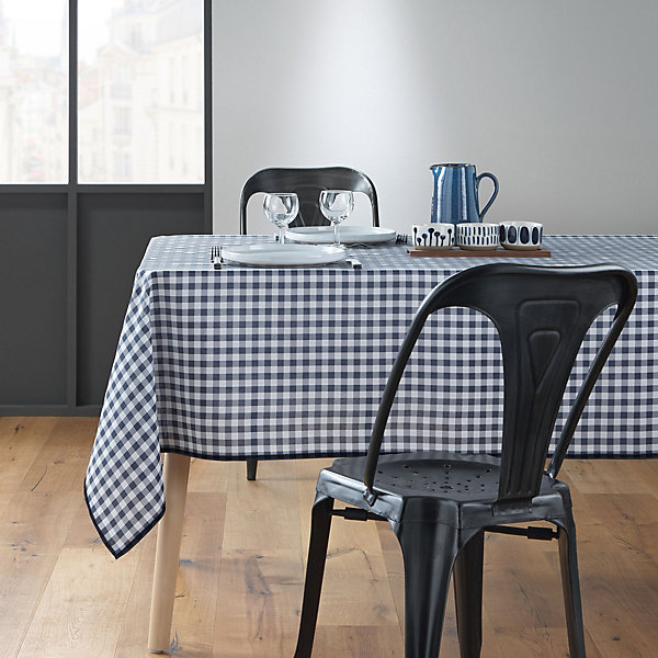 Nappe rectangle 150 x 200 cm Vichy bleu