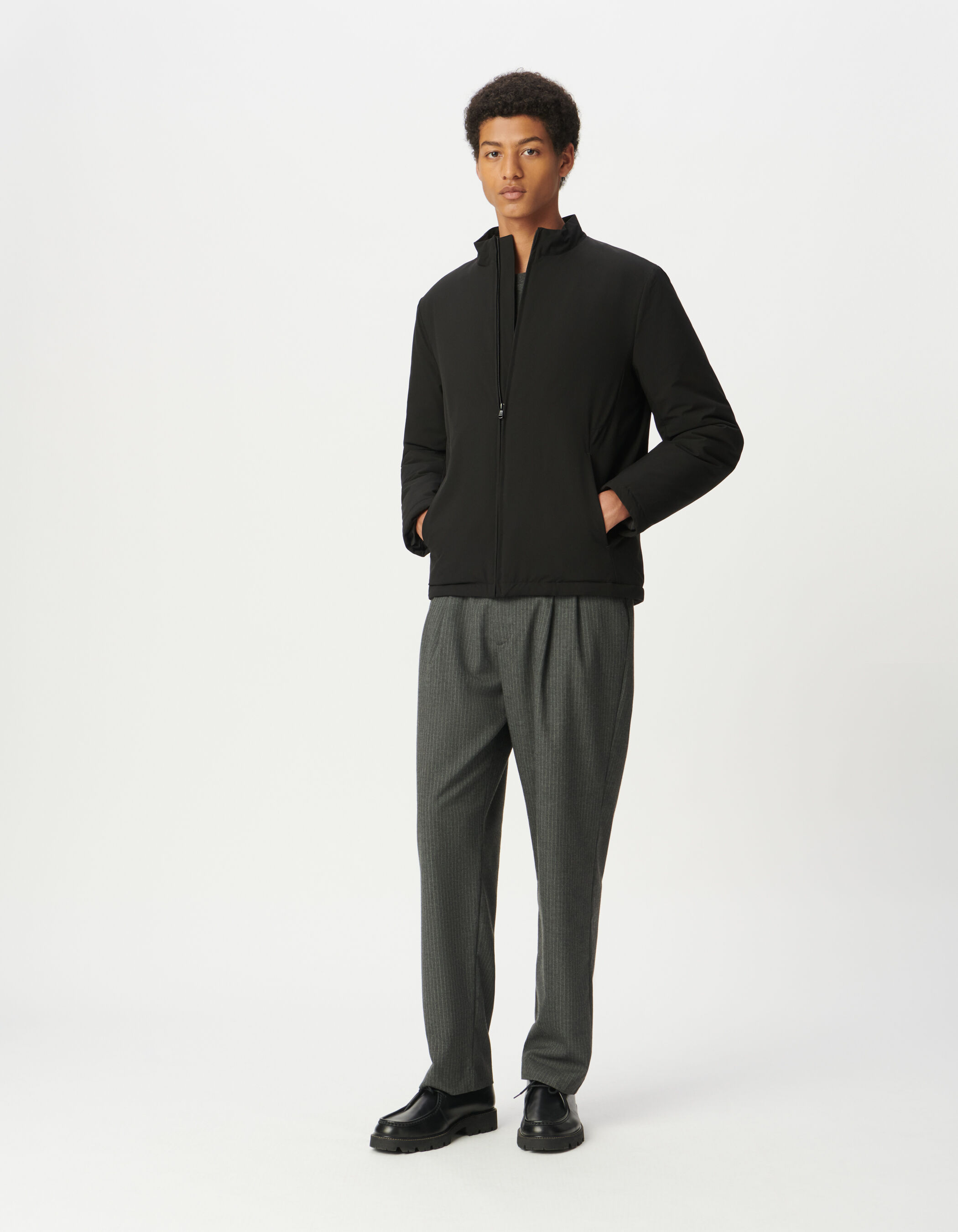 Sous-doudoune noire col montant Homme