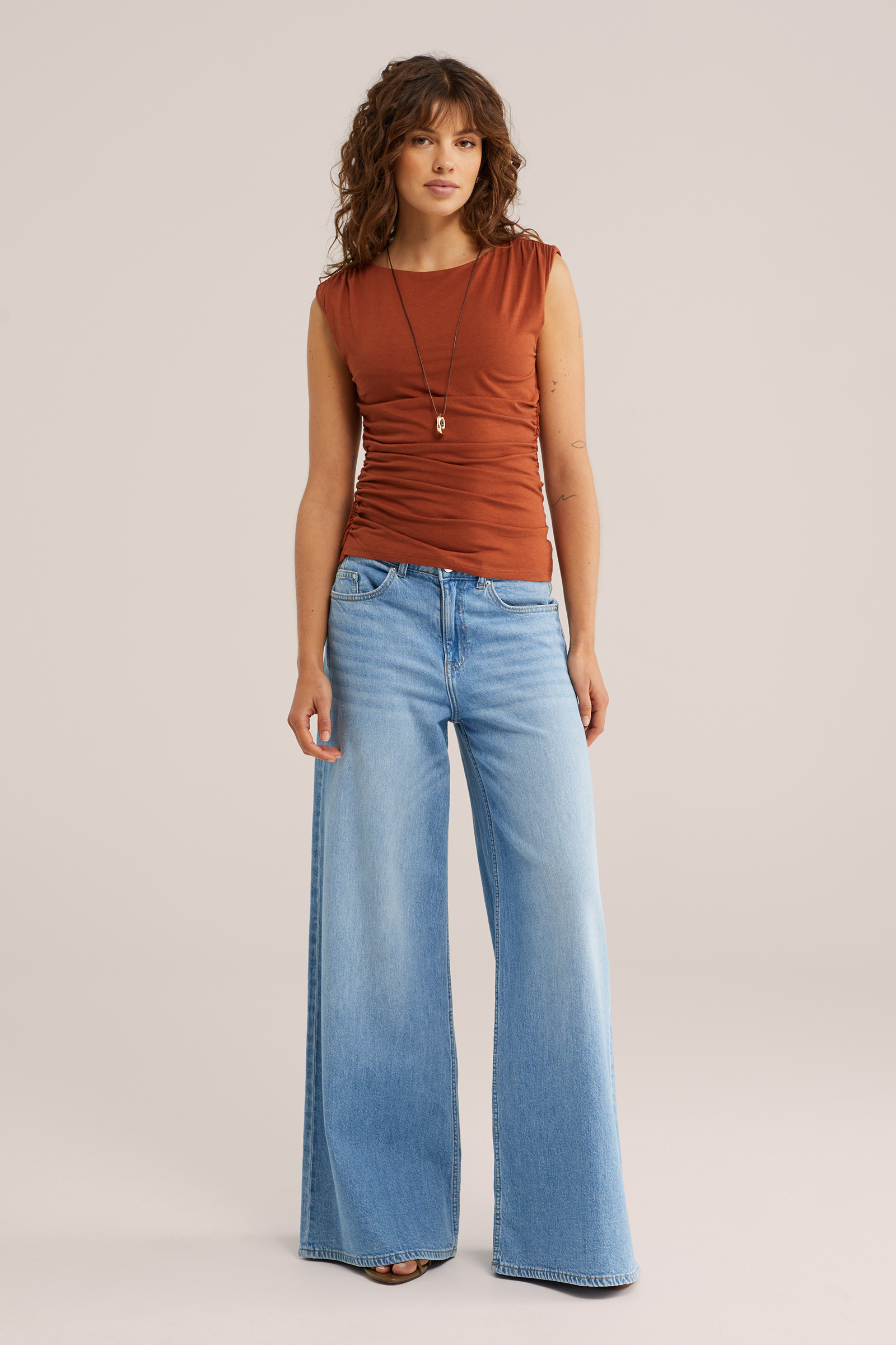 Dames top met plooidetail