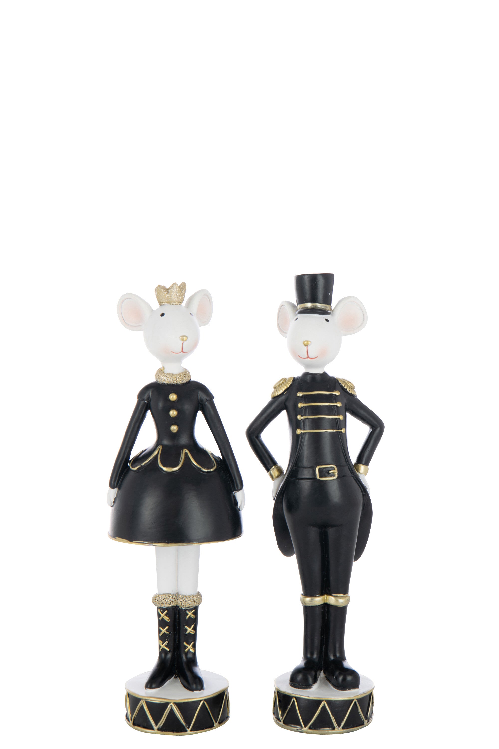 J-Line figuur Muis - polyresin - mix - large - 2 stuks