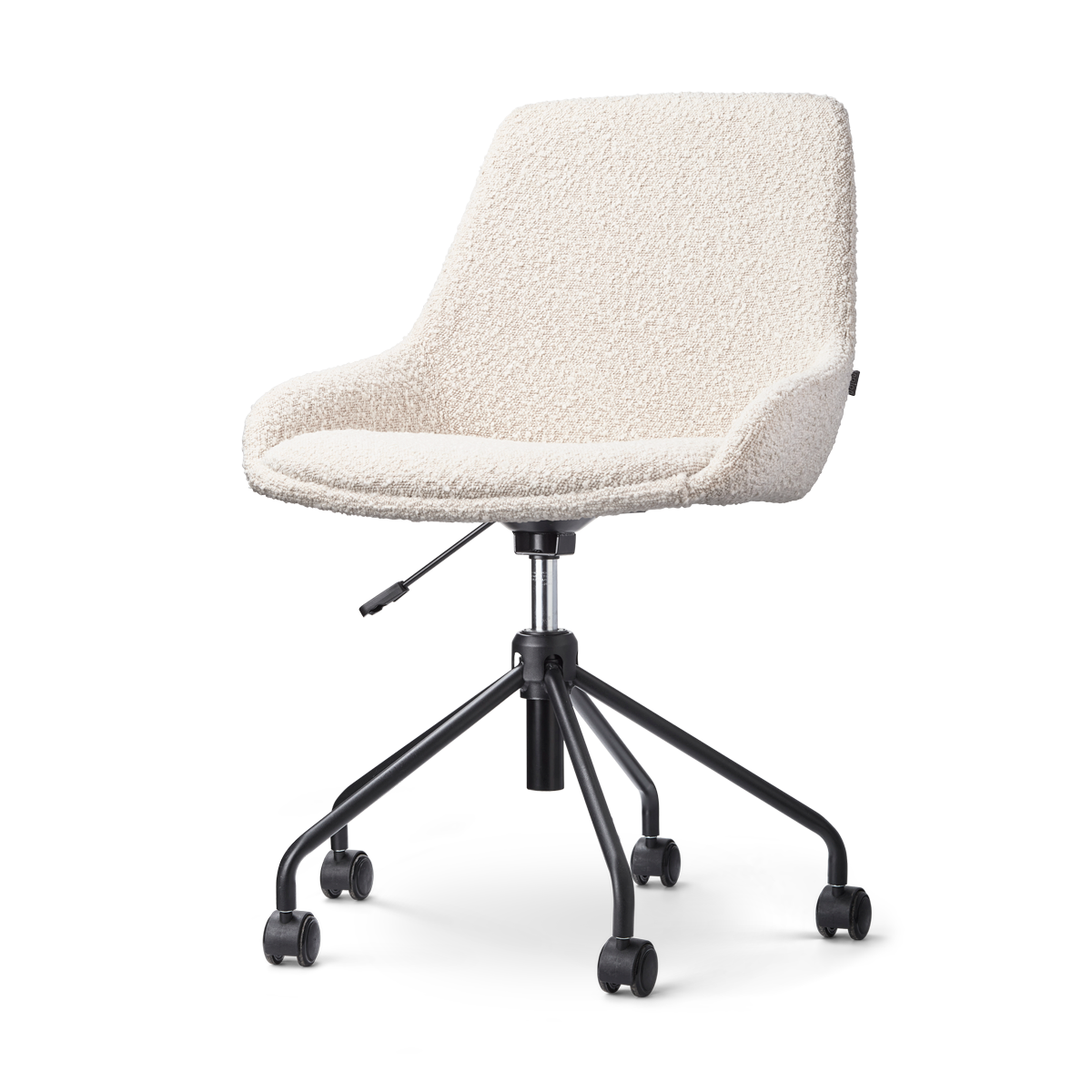 Nolon Nout-Isa Bureaustoel Bouclé Beige - Stof - Zwart Onderstel