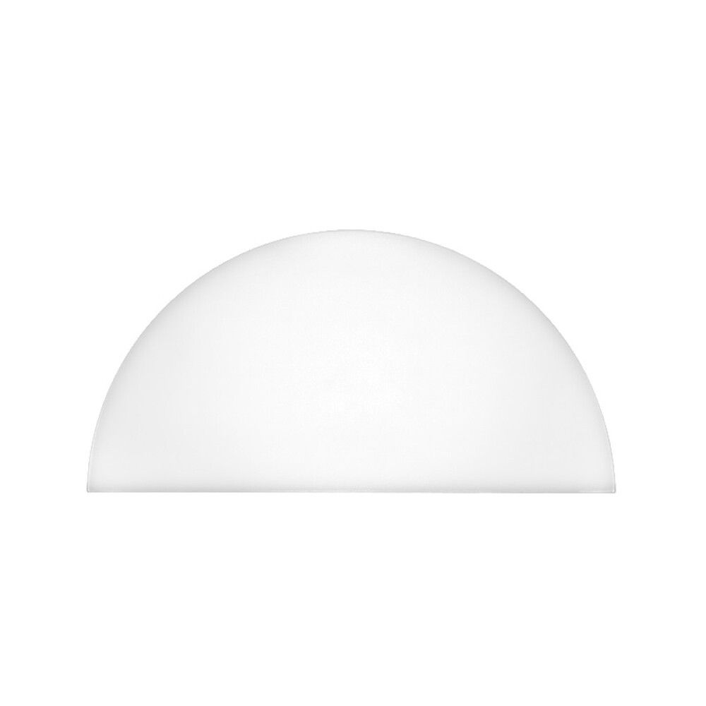 SPRUTPLATE HALV CIRKEL GLASS HVIT 80X40 CM