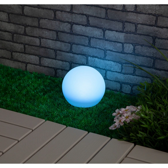 Solarleuchte »Torina«, Ø 15 cm, Warmweiß/RGB, inkl. Erdspieß, weiß