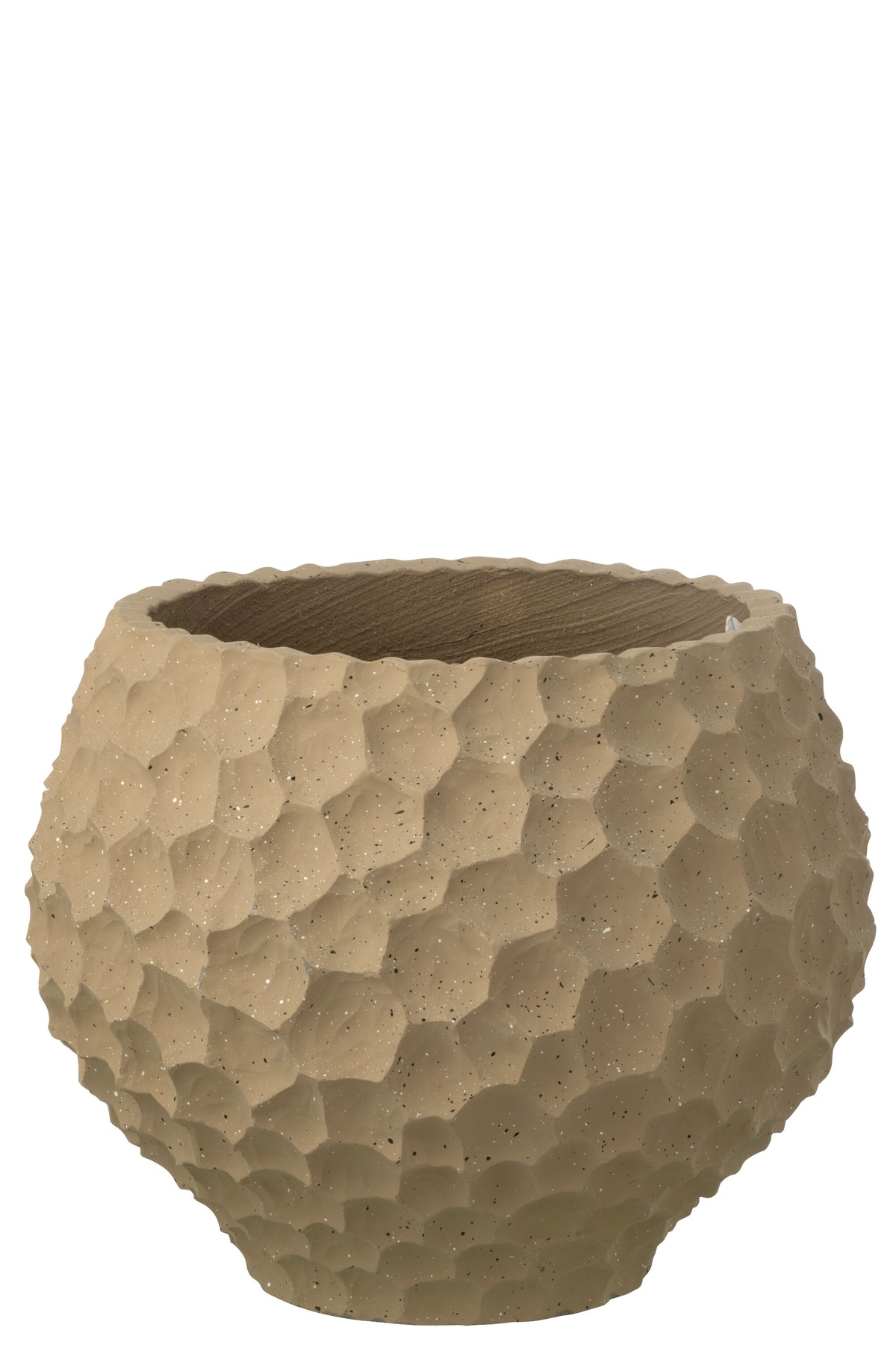 J-Line bloempot Inkepingen   Buiten zand - steen - taupe - medium