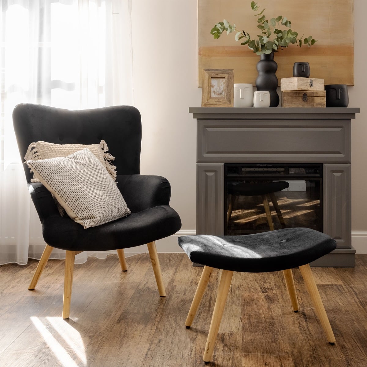 Fotel MOSS czarny 70x55x95 cm