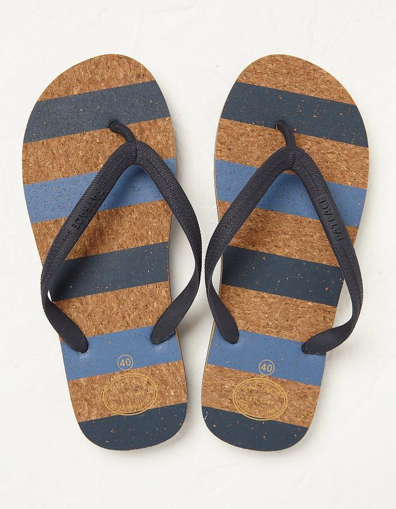 Cork Stripe Flip Flops