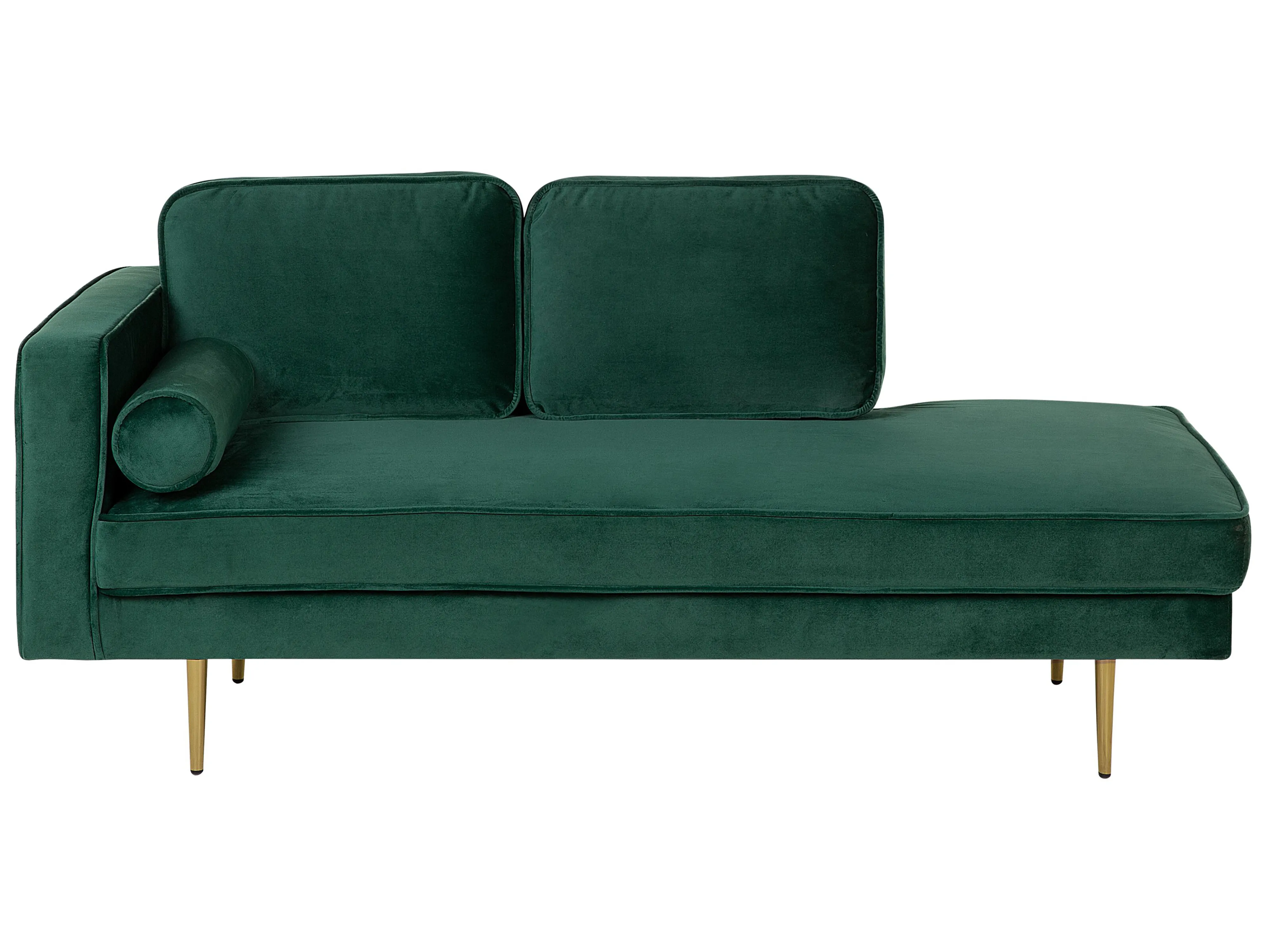 Left-Hand Chaise Longue MIRAMAS Velvet Emerald Green