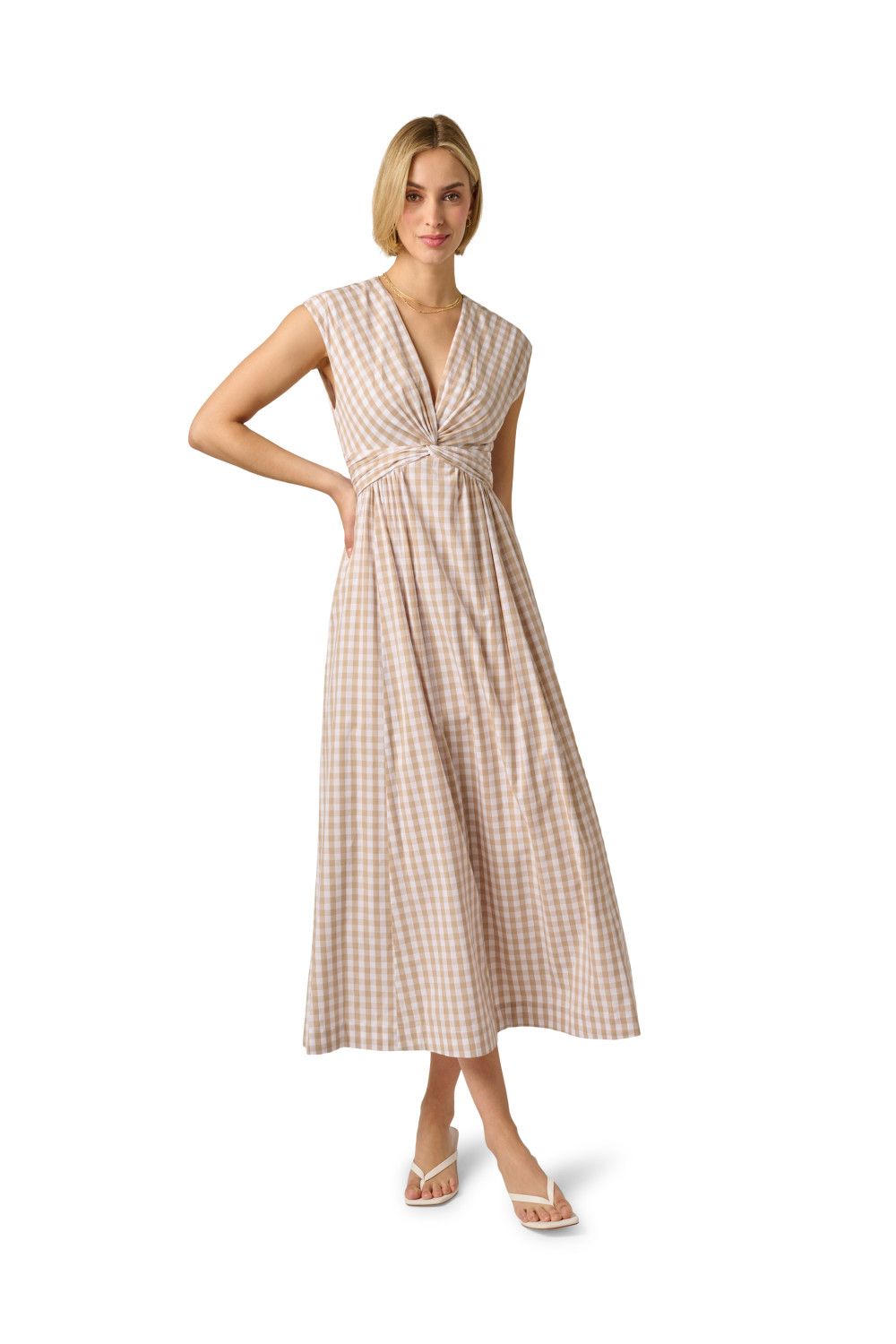 Adrianna Papell Twist Front Midi Dress
