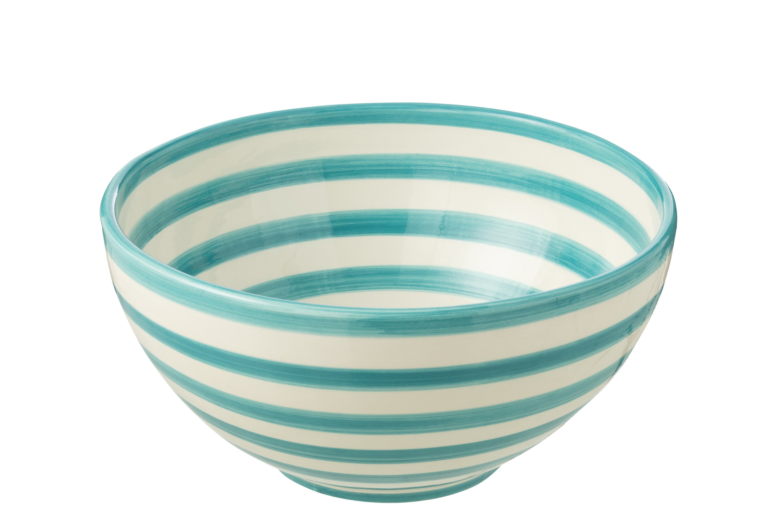 J-Line kom Granada Stripes High - keramiek - wit aqua - larg