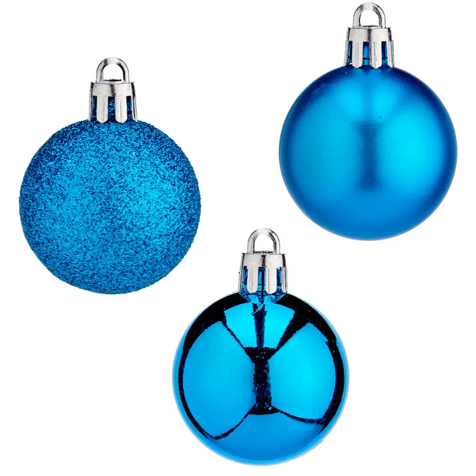 Krist  kerstballen - 20x stuks - helder blauw - kunststof - 4 cm