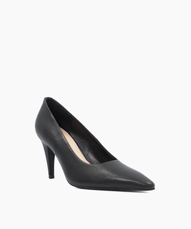 Baylee Black - Pointed-Toe Court Shoes