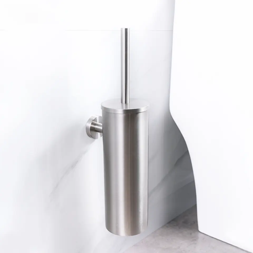 VDN Stainless Toiletborstel met houder - Zilver - RVS - Hangend