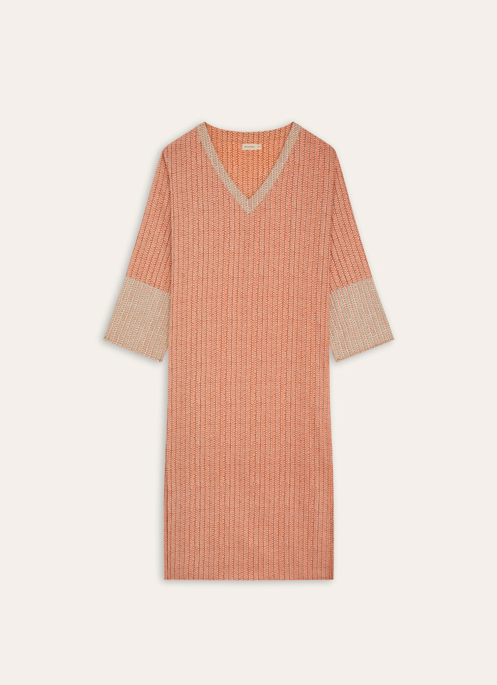 LONGUE TUNIQUE EN COTON IMPRIMÉ BRIQUE