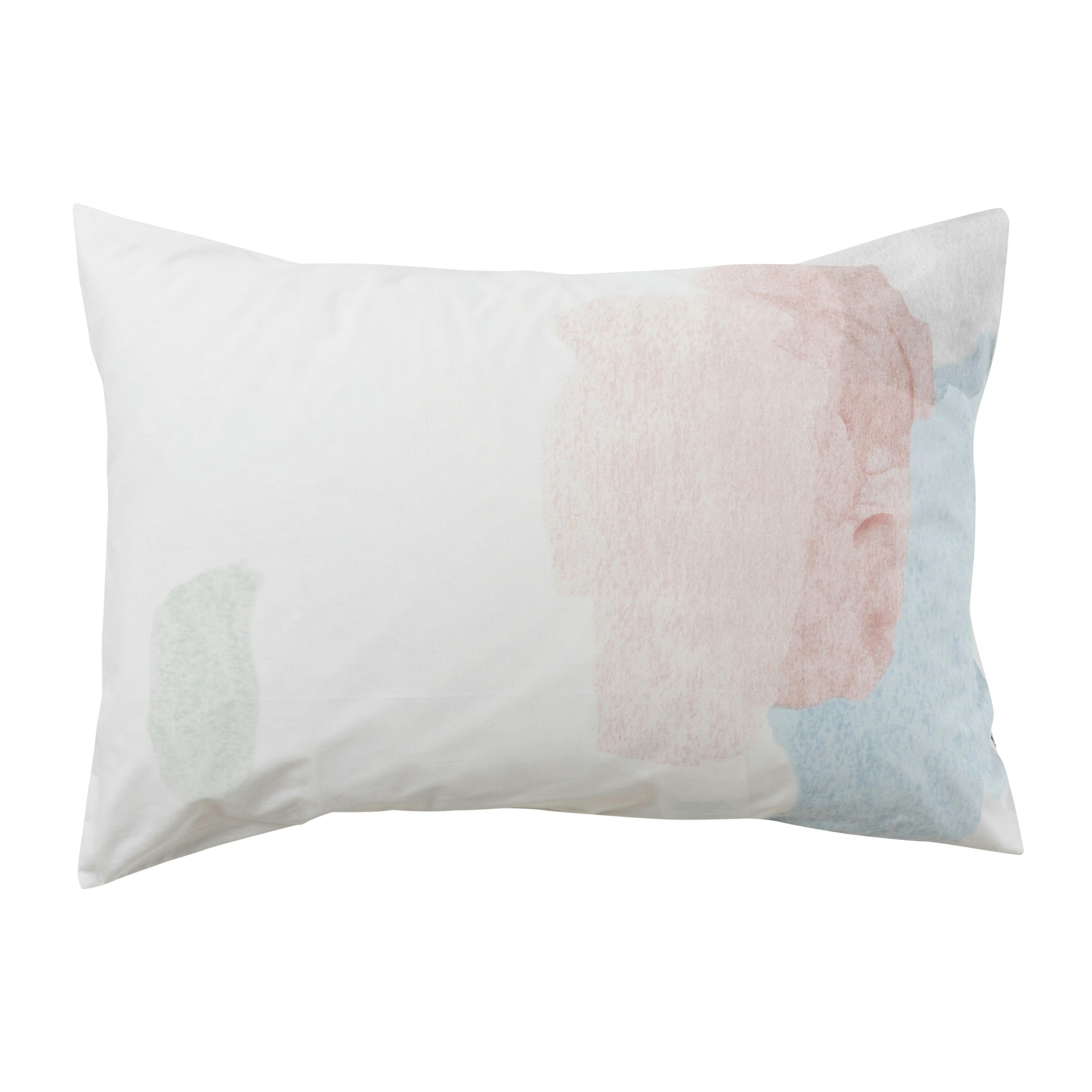 SIMONES - Taie d'oreiller rectangulaire percale de coton  bleu 50x70