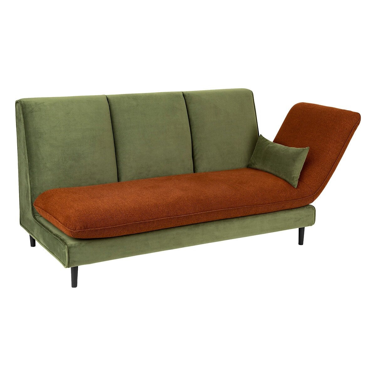 Sofa/Leżanka Matali zielona/pomarańczowa 3-osobowa szezlong