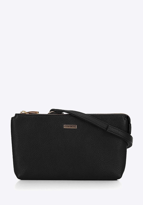 Crossbody z ekoskóry dwukomorowa czarno - złota