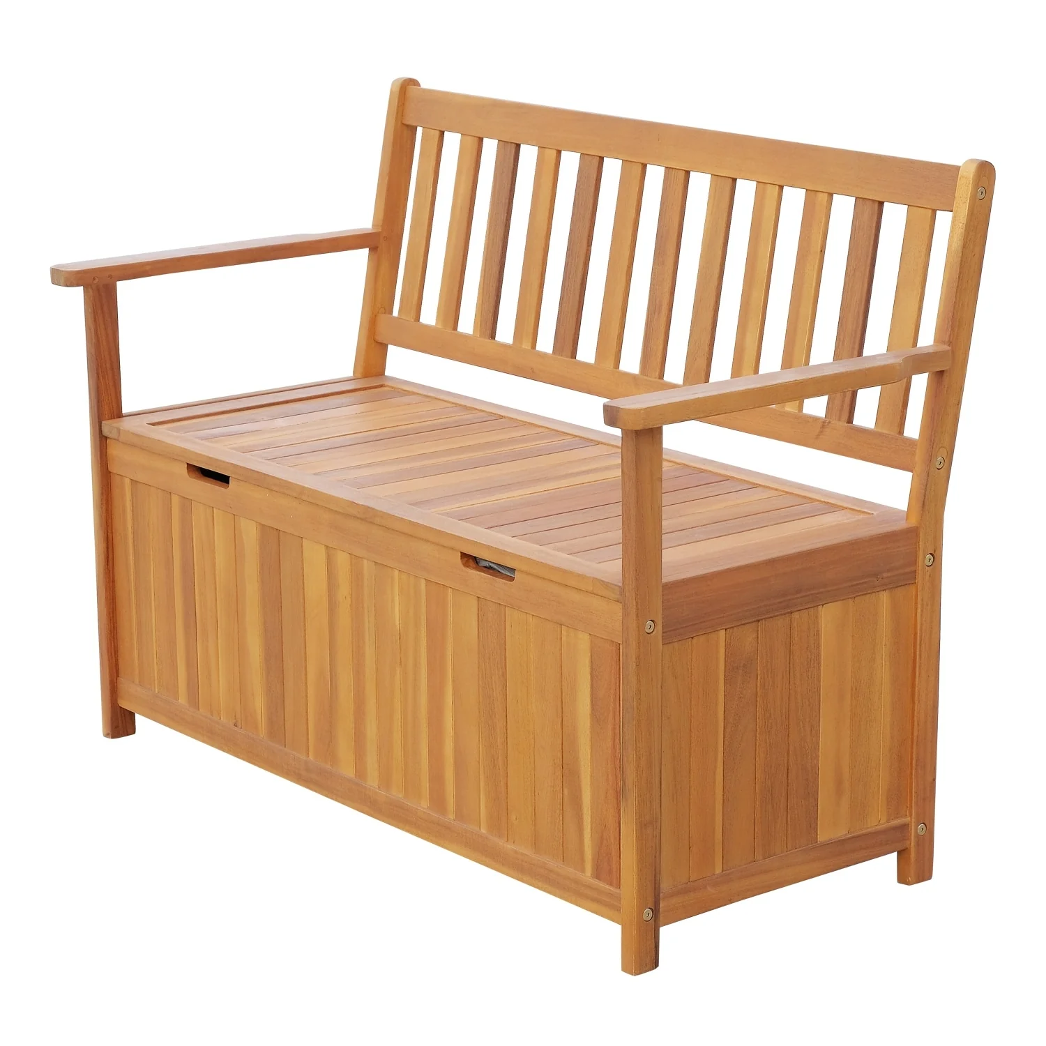 Outsunny 47 Wooden Outdoor Storage Bench with Removable Waterproof Lining