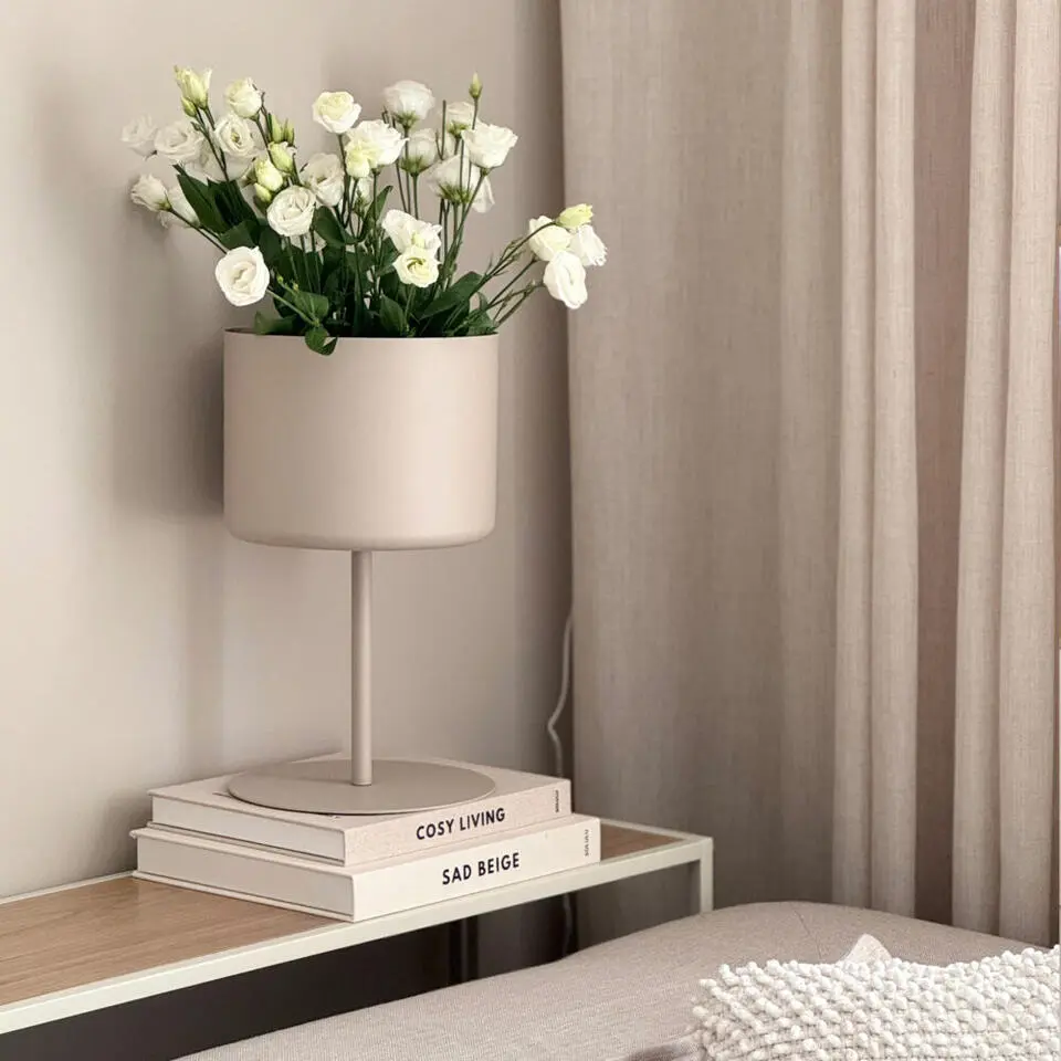 Nest of Nora Plantenstandaard op voet ?21,5x36 cm - Staal - Beige