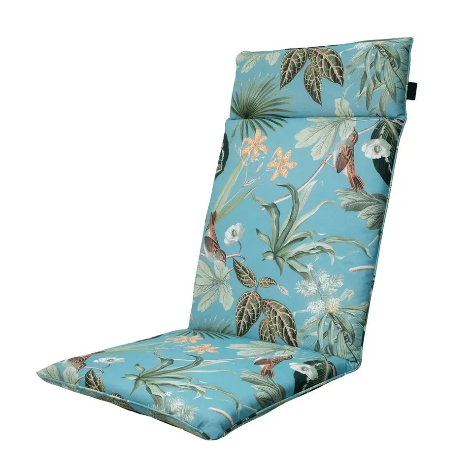Madison - Tuinstoelkussen Hoge Rug Grasse aqua - Ca. 120x50 cm - Set van 4