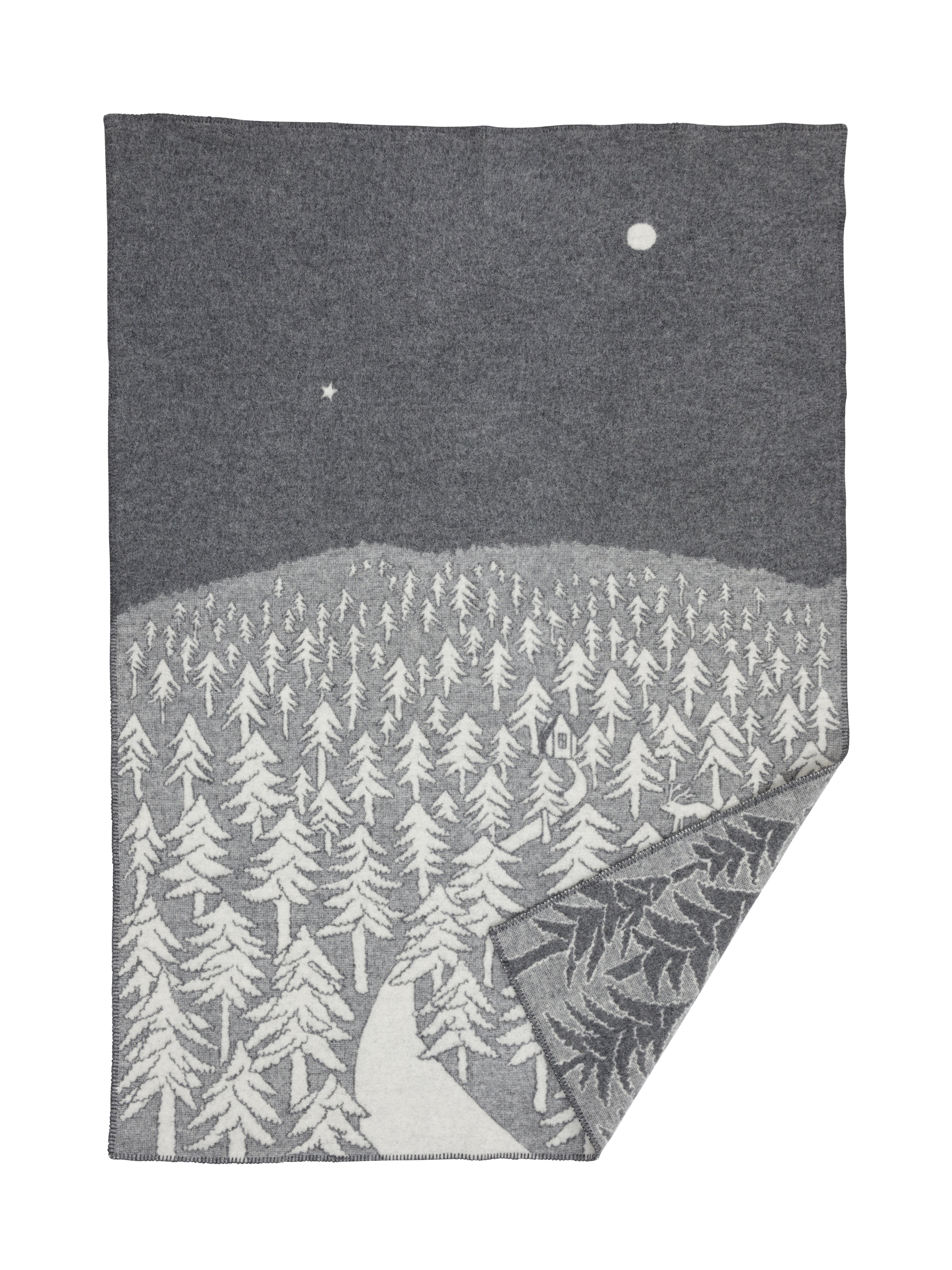 Klippan 100% wollen deken - House in the forest - grijs - 130x200cm