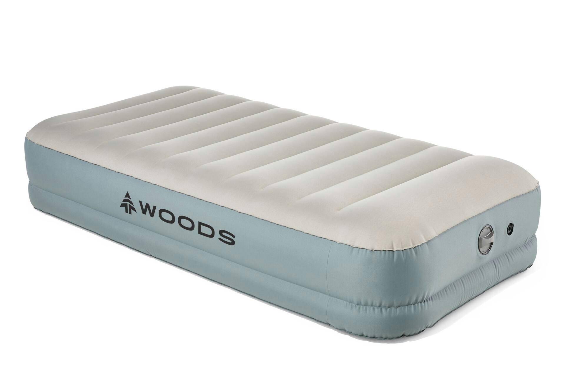 Woods High Twin Toughguard Inflatable Air Bed, Double, Grey