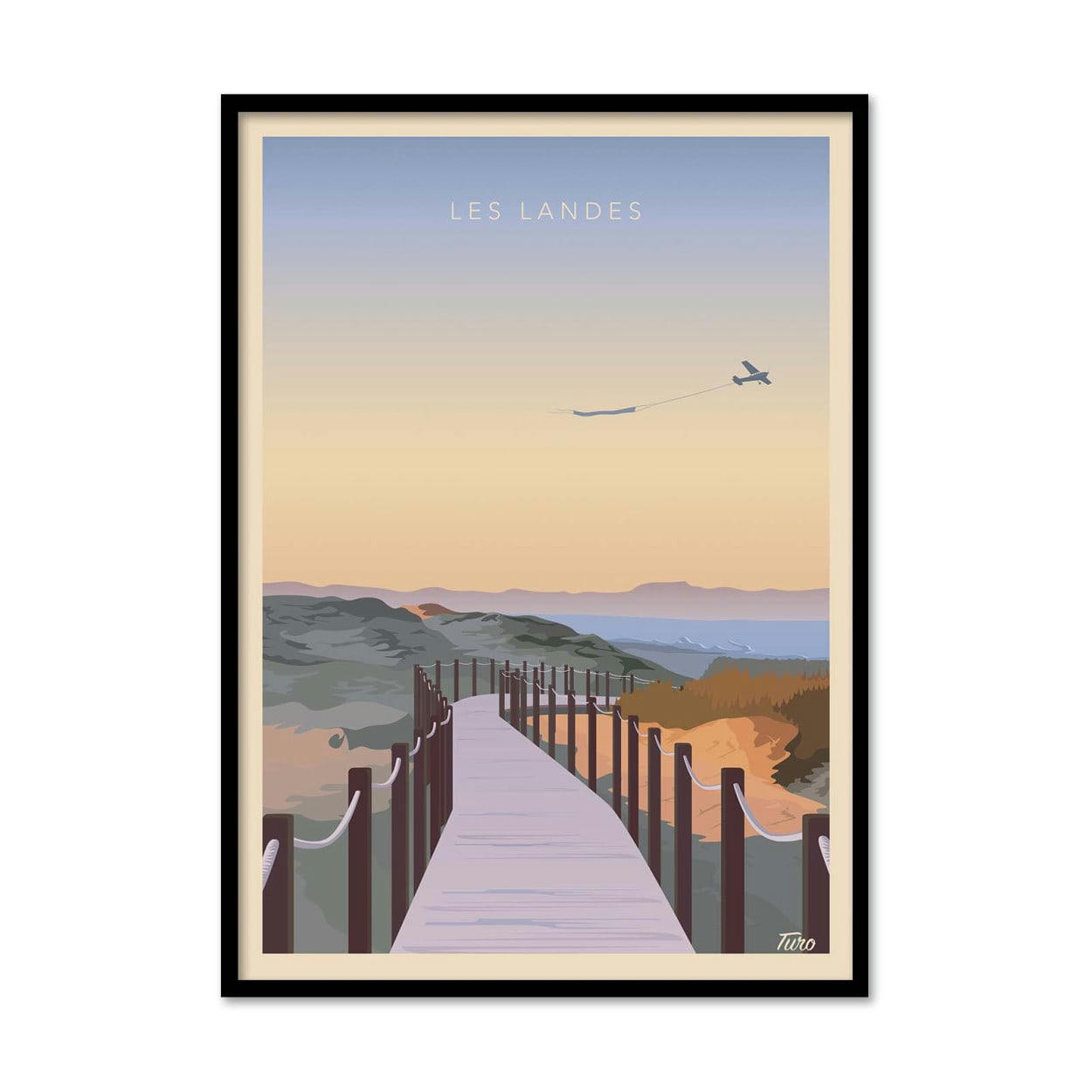 TUROMEMORIESSTUDIO - LES LANDES VERSION 2 - TUROMEMORIESSTUDIO - Affiche d'art 30 x 40 cm
