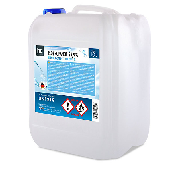 Isopropanol 99,9% 12 x 10 L - Alcool Ispopropylique Pour Nettoyer Et Dégraisser - Solvant Puissant - Polyvalent