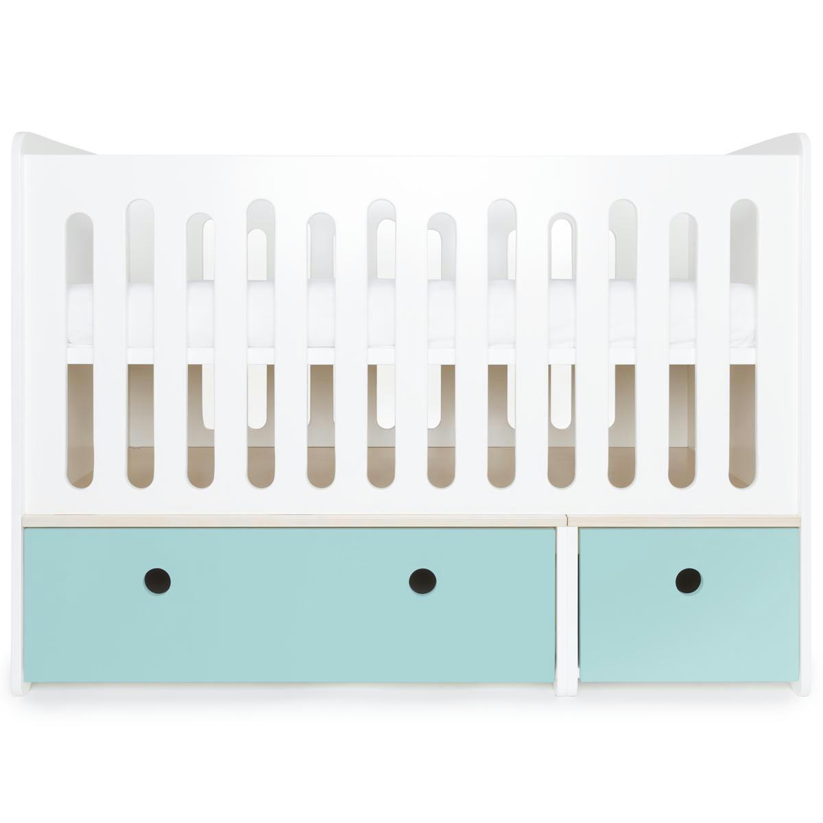 COLORFLEX - Lit bébé évolutif 70x140cm bleu ciel