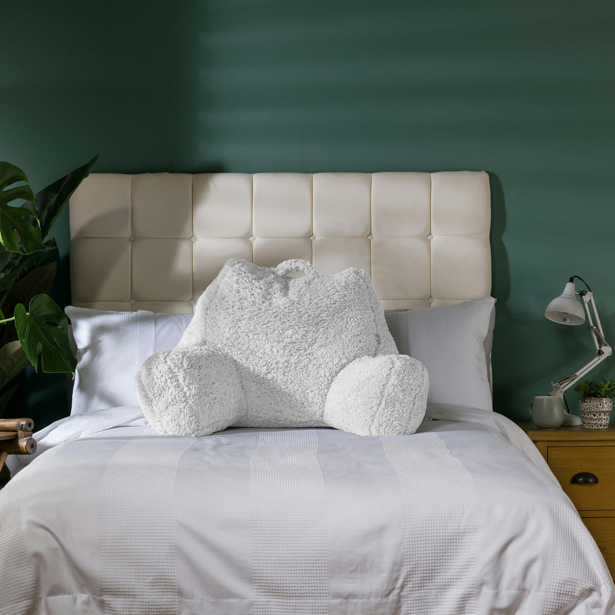 - Coussin de soutien en sherpa crème