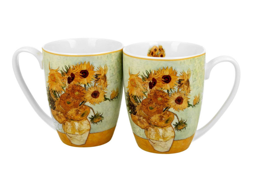Komplet 2 kubków Van Gogh Sunflowers 350 ml do Kawy Herbaty Napoi