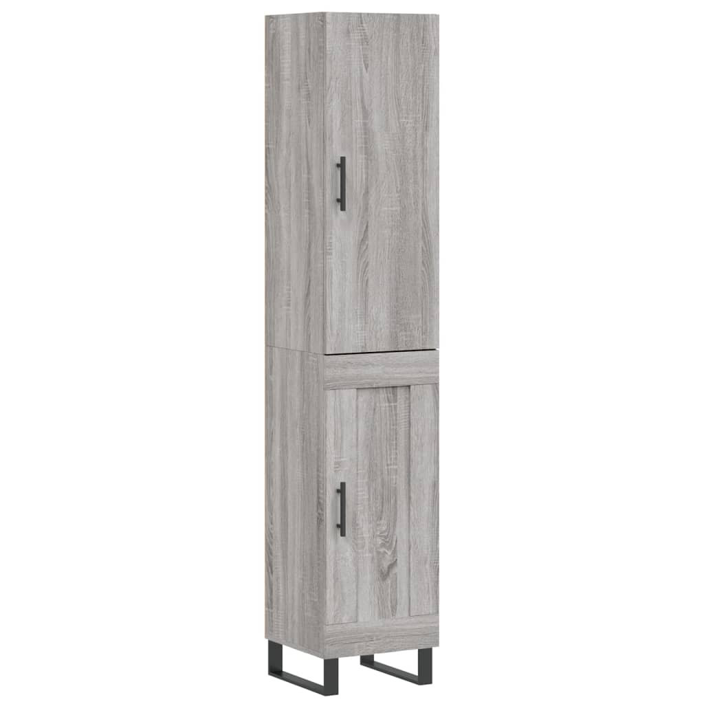 Szafka Szara Dąb Sonoma z Drzwiami 34.5x34x180 cm do Salonu Pokoju