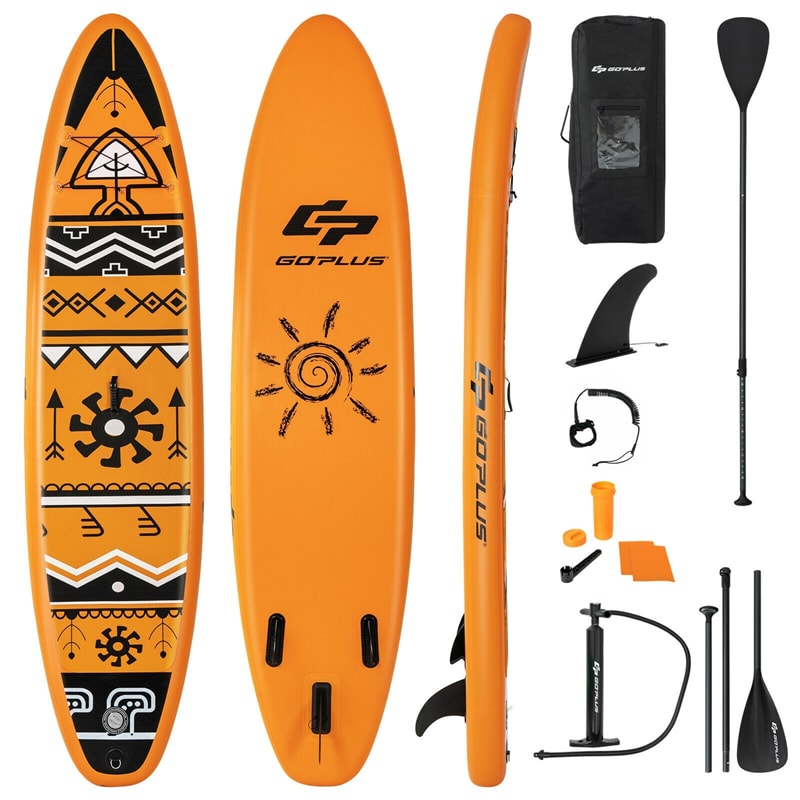 11' Inflatable Stand Up Paddle Board with Backpack Aluminum Paddle Pump