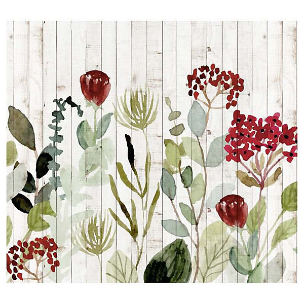 Papier peint intissé AQUARELLA FLORA 300 x 270 cm (LxH) - Tapisserie murale panoramique XXL, Made in France par Scenolia