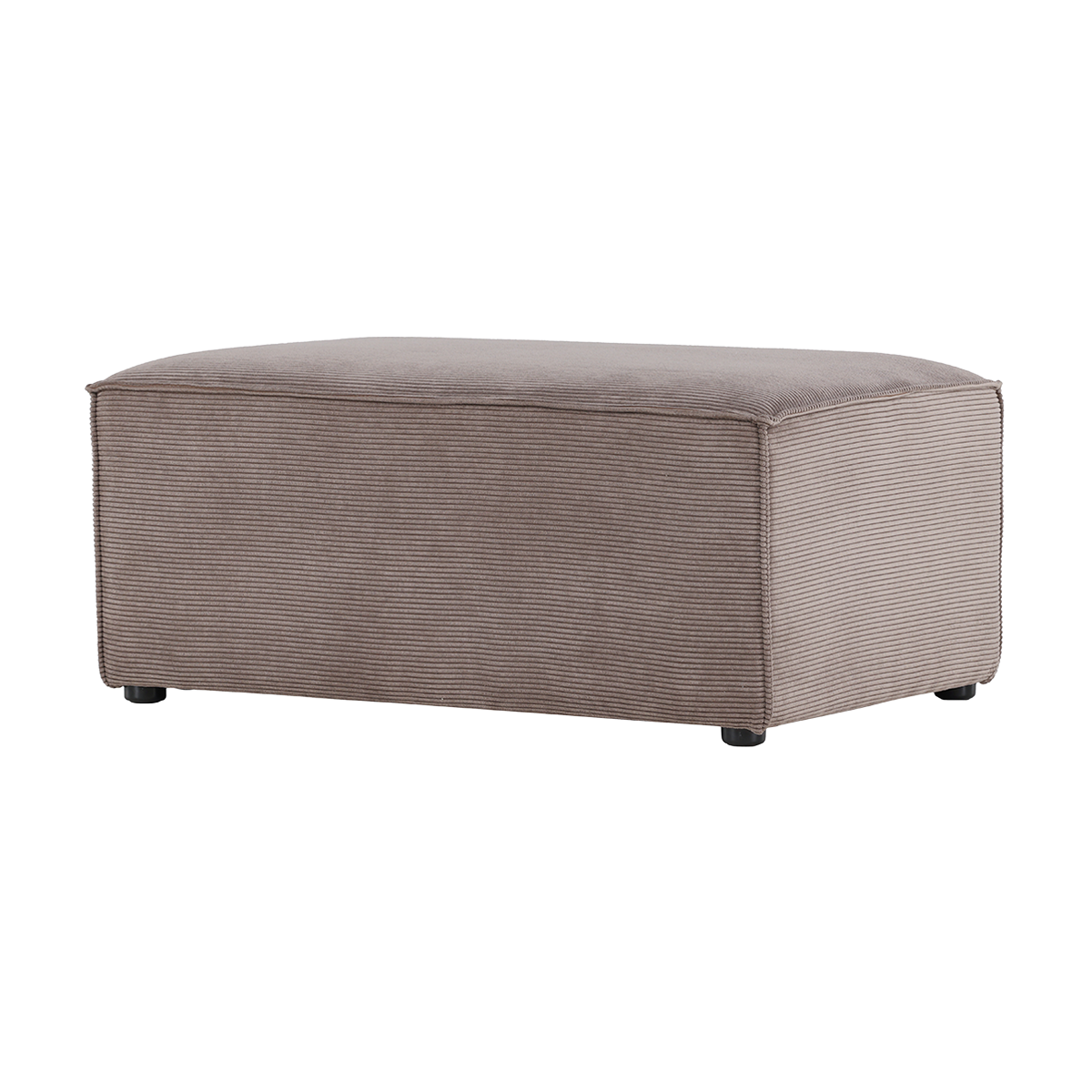 Nest living Steffen Rechthoekige Poef Ribstof Bruin - 92 x 41 cm