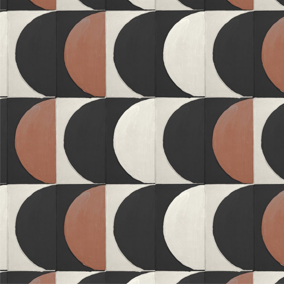Catchii Behang Mosaique Monday Beige/Black/cognac