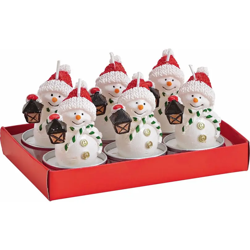 Teelicht 6er-Set Schneemann