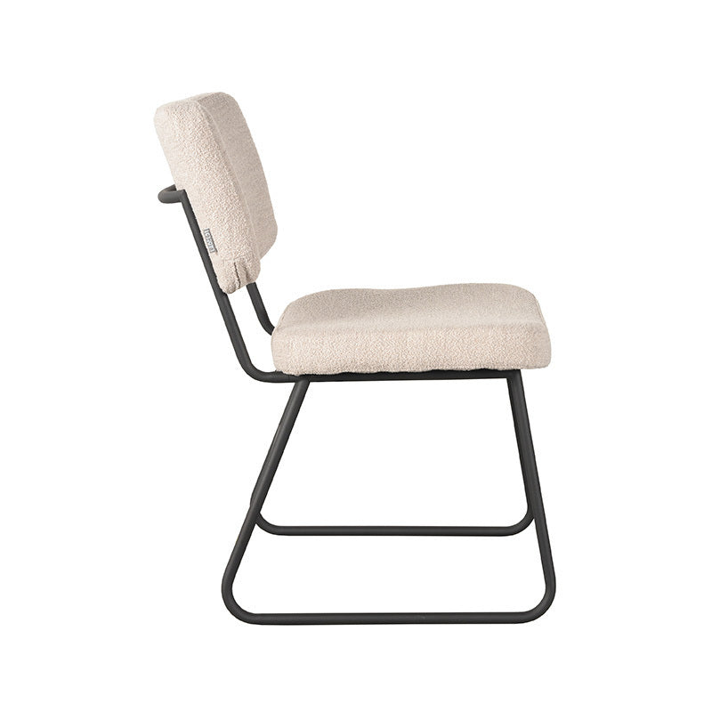 LABEL51 Eetkamerstoel Noah - Naturel Bouclé - Zithoogte 48cm - Set van 2