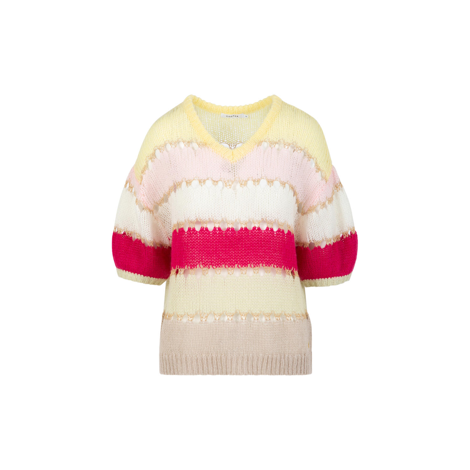 Colorblock pointelle knit, mix