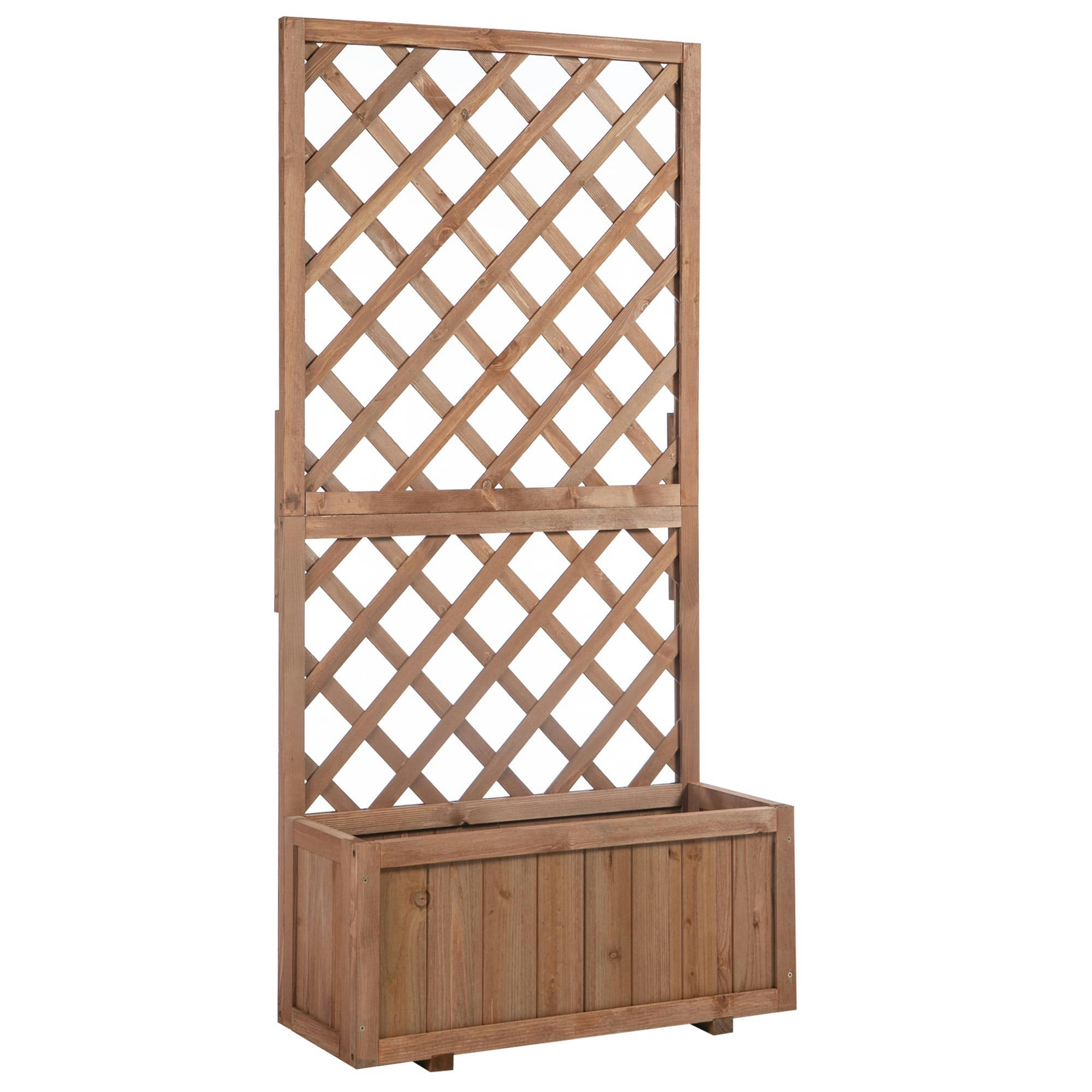 - Jardinière avec treillis H.149 cm - bois sapin pré-huilé