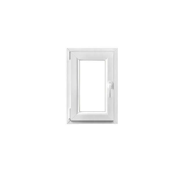 Fenêtre 1 vantail oscillo-battante, tirant gauche double vitrage GoodHome en PVC blanc l.55 x H.78 cm